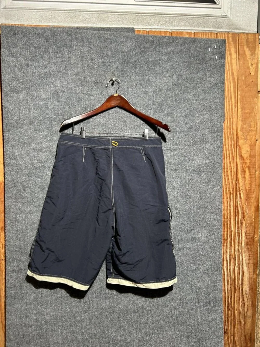 Abercrombie & Fitch Board Shorts Mens 34 Blue Striped Swim Trunks Pockets Nylon